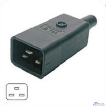 Hyperline CON-IEC320C20 Разъем IEC 60320 C20 220В 16A на кабель, контакты на винтах (плоские выступающие штыревые контакты в пластиковом обрамлении), прямой