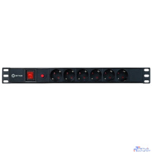 5bites Блок розеток PDU-10 6S / 10A / PVC / SWITCH / 1U / 19"