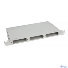 Cabeus FO-CS-19-3FP-GY Кросс бокс оптический 19" 1U на 3 адаптерные панели, цвет серый