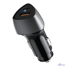Rexant (16-0246) Автомобильное зарядное устройство с двумя портами (USB-A QC 3.0 + USB-C PD) со световой индикацией, 51Вт, черное
