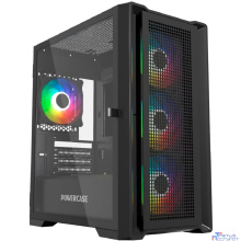 Powercase Alisio Micro X4B V2, Tempered Glass, 4х 120mm ARGB fans, ARGB HUB, чёрный, mATX (CAMCXB-A4)