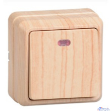 Iek EVO11-K03-10-DC ВС20-1-1-ОС Выключатель 1кл с инд. 10А откр.уст. ОКТАВА (сосна)