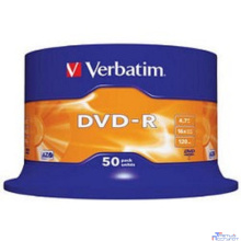 Verbatim Диски DVD-R 4.7Gb 16-х, 50шт, Cake Box (43548)