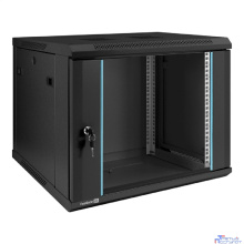 Exegate EX298607RUS Шкаф телекоммуникационный 19" настенный 9U ExeGate EC-WM-9U.450.G.BLACK (19”, 9U, 600x450x500mm (ШхГхВ), передняя дверь закаленное стекло, съемные боковые панели, пыле- и влагозащи