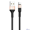HOCO HC-80213 X26/ USB кабель Micro/ 1m/ 2A/ Нейлон/ Black&Gold
