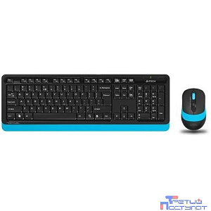 Клавиатура + мышь A4Tech Fstyler FG1010 клав:черный/синий мышь:черный/синий USB беспроводная Multimedia