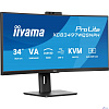 LCD Iiyama 34" XCB3497WQSNPH-B1 черный {VA Curved 3440x1440 120Hz 0.4ms 350cd 3000:1 HDMI(1.4b/2.0) DisplayPort 2x5W 2xUSB-C RJ-45 HAS VESA FreeSync Premium}