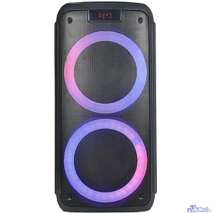 RITMIX SP-935B black {Bluetooth, 30 Гц -18 КГц, FM-радио, RGB-подсветка, AUX, USB, microSD (до 32 Гб, MP3), дисплей: LED, до 6 часов работы, 2 микрофонных входа под Джек 6,3мм}