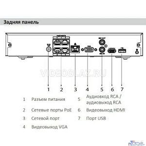 DAHUA DHI-NVR1104HS-P-S3/H 4-канальный IP-видеорегистратор 4K и H.265+, входящий поток до 80Мбит/с, 1 SATA III до 8Тбайт