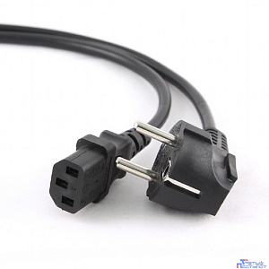 Кабель питания Cablexpert Schuko- C13, VDE, 3х0.75мм2, 10А, с заземлением, 3м, черный, пакет [PC-186-VDE-3M]