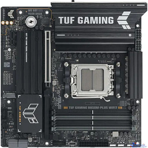 ASUS TUF GAMING B850M-PLUS WIFI7 (Socket AM5, mATX, 4xDDR5(256GB), DP/HDMI, 1xPCIe 5.0x16/1xPCIe 4.0x16/1xPCIe 4.0x1, 1xLAN (2.5GbE), Wi-Fi, BT, 4xSATA 6Gb/s, 3xM.2, 1xType-C, 7xUSB 3.2, 4xUSB 2.0)
