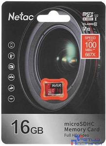 Micro SecureDigital 16GB Netac MicroSD P500 Extreme Pro Retail version card only [NT02P500PRO-016G-S]