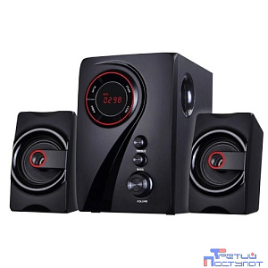 Ginzzu GM-406 2.1 с Bluetooth, выходная мощность 20Вт + 2х10Вт, аудиоплеер USB-flash, SD-card, FM-радио, пульт ДУ - 21 кнопка, стерео вход (2RCA), эквалайзер (обыч