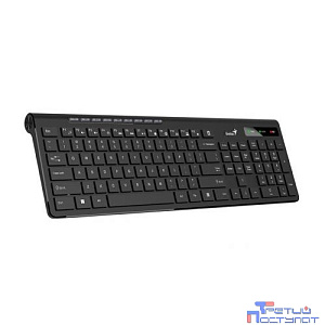 Клавиатура беспроводная мультимедийная Genius SlimStar 7230. 12 мультимедийных клавиш, тонкие клавиши, 2.4ГГц, поддержка приложения Genius Key support.