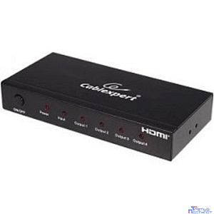 Gembird DSP-4PH4-02 Разветвитель HDMI Cablexpert, HD19F/4x19F, 1 компьютер => 4 монитора, Full-HD, 3D, 1.4v