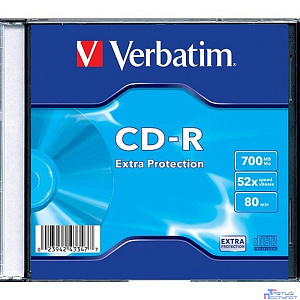 Verbatim Диски CD-R 700Mb 80 min 48-х/52-х (Slim case)[43347] (отпускать по штучно)