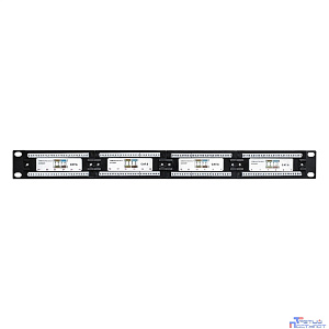 Exegate EX281080RUS Патч-панель UTP 19" 24 port кат.6 ExeGate разъём KRONE&110 (dual IDC), 1U, RoHS, цвет черный
