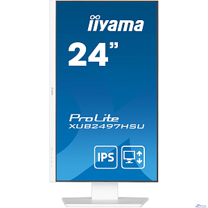 LCD IIYAMA 23.8" XUB2497HSU-W2 белый {IPS 1920x1080 100Hz 1ms 300cd 1300:1 8bit(6bit+FRC) HDMI DisplayPort 2xUSB2.0 2x2W HAS Pivot VESA}