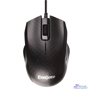 Exegate EX264100RUS Мышь Exegate SH-9027 <black, optical, 3btn/scroll, 1000dpi, USB, шнур 1,5м.>, Color box