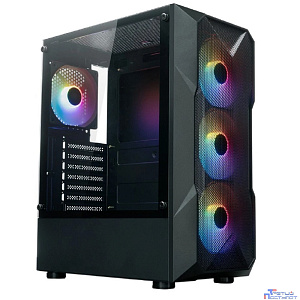 XASTRA Корпус A304 4FRGB Black ATX/Mesh/half-size TG/4x120mm FRGB FC fans/ A304-4FC12F