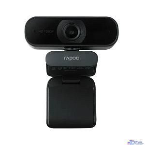 Веб-Камера, Rapoo, C260, USB2.0, 1080x720, 2.0Mpx,Микрофон, Длинакабеля150см, Крепление: зажим, Чёр