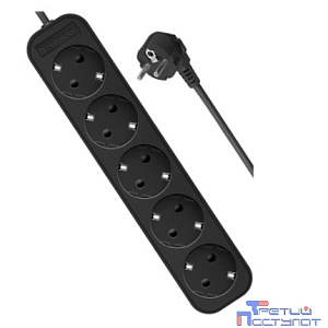Defender Удлинитель M530 3.0 м, 5 розеток, черный [99330],с заземлением