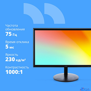 CBR LCD Монитор 21.5" MF-2201, IPS, FHD 1920x1080, 100Гц, 1*HDMI, 1*VGA, внутренний БП, черный, кабель HDMI 1.5м в комплекте, VESA крепление для миниПК [LCD-MF2201-OPC]