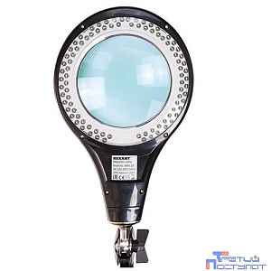 Rexant (31-0406) Лупа на струбцине , круглая, 5D, с подсветкой 56 SMD LED, черная