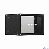 NTSS Шкаф настенный телекоммуникационный NTSS LIME 6U 550х350х370мм, 2 профиля 19, дверь стеклянная, боковые стенки несъемные, разобранный, черный RAL 9005 NTSS-WL6U5535GS-BL