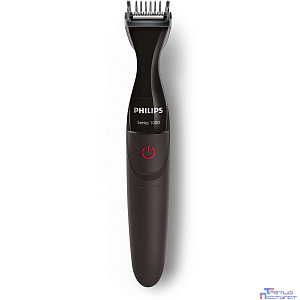 PHILIPS MG1100/16  Компактный триммер для бороды, работа от батареек,3 гребня (1-3-5мм), насадка-бритва, черный.