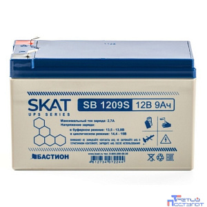 АКБ БАСТИОН SKAT SB 1209S AGM 12V 9Ач I зар.2,6 А, клеммы F2, гарантия 18 мес (8970)