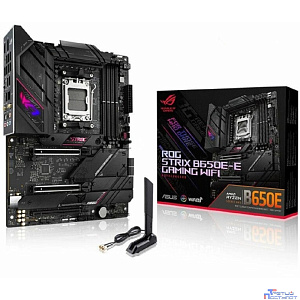 ASUS ROG STRIX B650E-E GAMING WIFI (Socket AM5, ATX, 4xDDR5(128GB), DP/HDMI, 2xPCIe 5.0x16/1xPCIe 4.0x16, 1xLAN (2.5GbE), Wi-Fi 6E, BT, 4xSATA 6Gb/s, 4xM.2, 2xType-C, 6xUSB 3.2, 4xUSB 2.0)