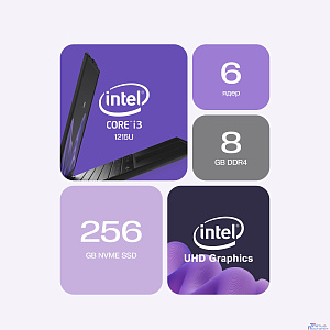 Hiper Workbook I151 [FWBC151-I312UR08N2FABWPG] Black 15.6" {FHD IPS i3-1215U/8Gb/256Gb SSD/W11Pro}