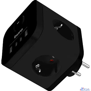 BURO BU-PW3UC-B (3 розетки) черный (коробка) {2090227}