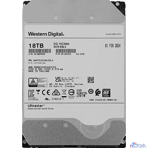 18Tb WD Ultrastar DC HC550 {SATA 6Gb/s, 7200 rpm, 512mb buffer, 3.5"} [0F38459/0F38467/WUH721818ALE6L4]
