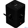 BURO BU-PTE4.1UC-Plus-B 1.5м (4 розетки) черный (коробка) {2090213}