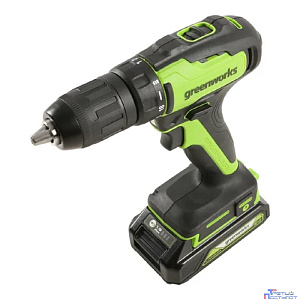 Greenworks GD24DD35K2 Дрель-шуруповерт аккумуляторная, 24V, c 1хАКБ 2 Ач и ЗУ в кейсе [3704007UA]
