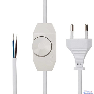 Rexant (11-1139) Шнур сетевой с диммером, 2х0,75 мм? 2м белый