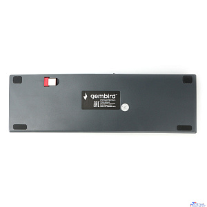 Клавиатура беспроводная Gembird KBW-7, 68кл, Rainbow, синие свитчи, BT 5.0/2.4/USB, серая