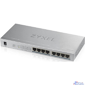 ZYXEL GS1008HP-EU0101F PoE+ коммутатор GS1008HP, 8xGE PoE+, настольный, металлический, бесшумный, бюджет PoE 60 Вт