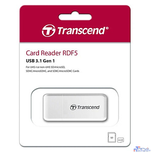Внешний картридер USB 3.0 Multi-Card Reader F5 All in 1 Transcend [TS-RDF5W] White