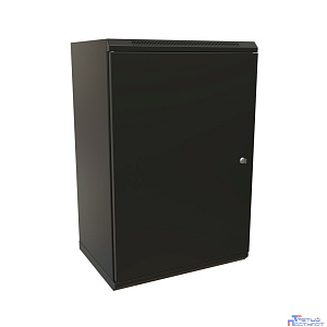 WRline Шкаф настенный 19-дюймовый (19"), 18U, 908х600х450мм, металлическая передняя дверь с замком, две боковые панели, цвет черный (RAL 9004) (разобранный)
