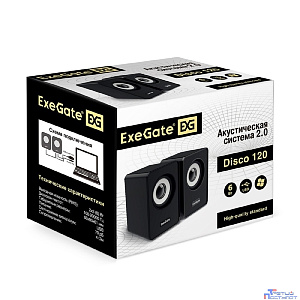 Exegate EX287054RUS Акустическая система 2.0 ExeGate Disco 120 (питание USB, 2х3Вт (6Вт RMS), 100-20000Гц, черный)