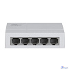 DAHUA DH-SF1005L 5-портовый неуправляемый коммутатор, 5x10/100 Base-T, коммутация 1 Гбит/с, MAC-таблица 2К, пластик