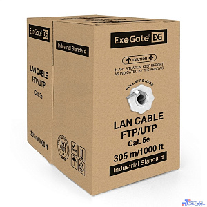 Exegate EX289281RUS Кабель ExeGate UTP4-C5e-CU-S25-IN-LSZH-GR-305 UTP 4 пары кат.5e медь, 25AWG, LSZH, бухта 305м, серый