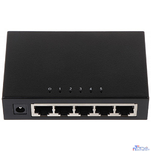 DAHUA DH-PFS3005-5GT 5-портовый гигабитный неуправляемый коммутатор, 5xRJ45 1Gb, коммутация 10 Гбит/с, MAC-таблица 2К, металл