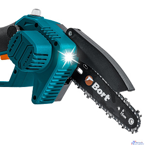 Bort BKS-216-LI Цепная пила аккумуляторная,  {36В Li-Ion, Makita 18V LXT,  шина 155мм, Бесщеточный, Шаг цепи, дюйм 1/4, движения цепи, м/сек 10, вес 2 кг, 2 АКБ + ЗУ} [93418279]