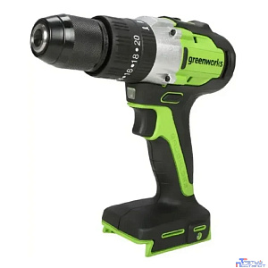 Greenworks GD24DD60 Дрель-шуруповерт ударная аккумуляторная, 24V, бесщеточная, 30/60Нм,1х2Ач,ЗУ,кор [3704107CUA]