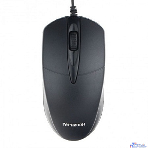 Гарнизон Мышь GM-220XL, USB, чип- Х, черный, 2м,1000 DPI, 2кн.+колесо-кнопка