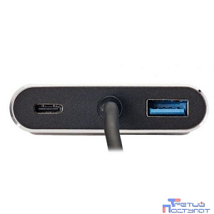 VCOM TUC055  Кабель-концентратор USB3.1 TypeCm -->HDMI+USB3.0+PD+VGA Alum Grey 4K@30Hz, Telecom<TUC055>[6926123465530]